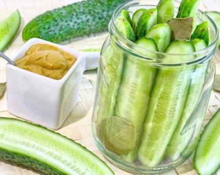 Läckra recept för betning av gurkor i senapsfyllning för vintern