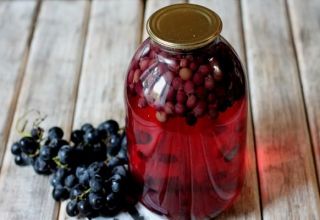 Egyszerű receptek szőlő kompót készítéséhez télen otthon, 3 literes üvegen