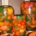 Recept för att laga mat tomater med morot toppar för vintern