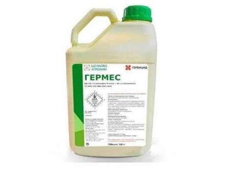 Instruktioner för användning av herbicid Hermes, säkerhetsåtgärder och analoger