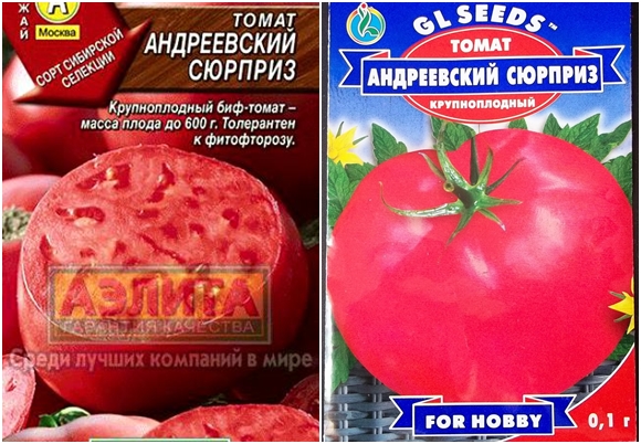pomidorų sėklos Andreevsky staigmena