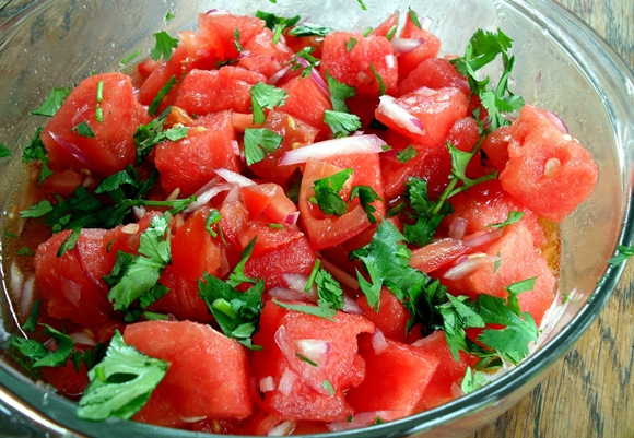 salade aux tomates et poivrons