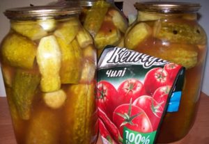 Recepty na okurky s chilli kečupem na zimu v litrových nádobách