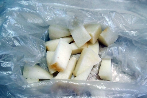 melon congelé dans un sac