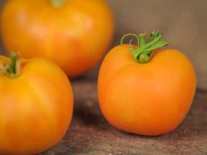 Eigenschaften und Beschreibung der Tomatensorte Peach, deren Ertrag