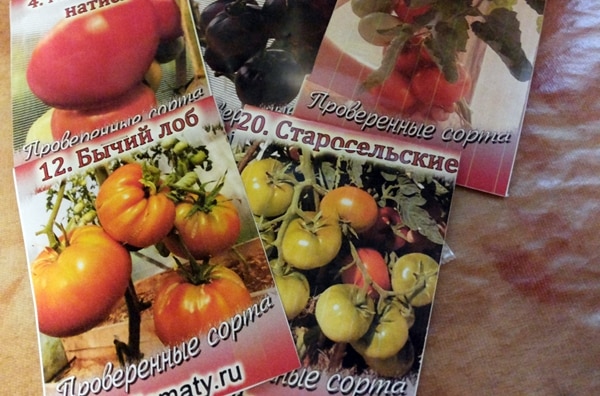 semillas de diferentes tomates