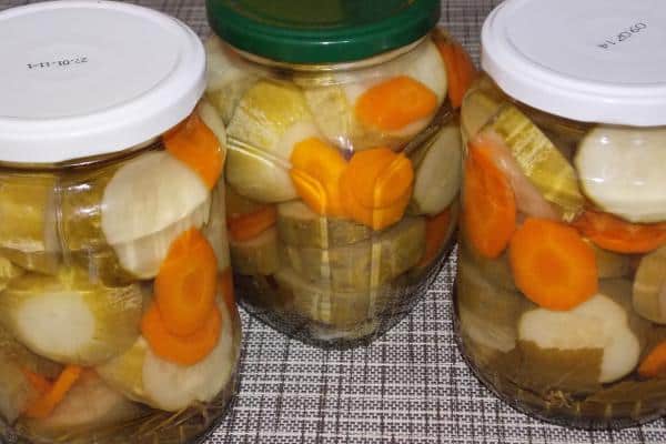 cetrioli con carote e cipolle per l'inverno