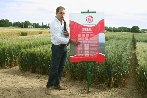 man with the Limagrain Groupe logo