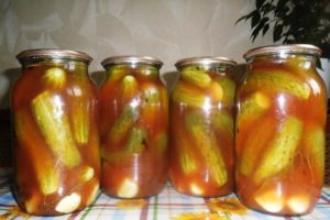 Pamata receptes satriecošu gurķu gatavošanai tomātu mērcē ziemai