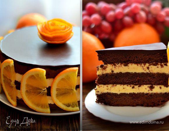 Pastel de natillas de chocolate y naranja