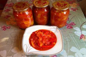 5 bästa steg-för-steg recept för inlagda paprika i tomatsås för vintern