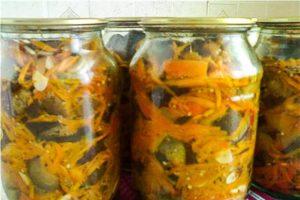 3 beste recepten voor het maken van aubergines met wortelen voor de winter