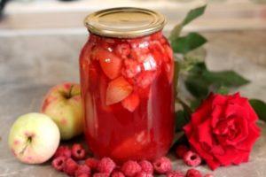 Stapsgewijs recept voor het bereiden van frambozen- en appelcompote voor de winter