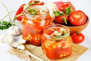 Krok za krokem recepty na vaření zeleniny v rajčatové šťávě na zimu