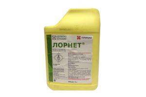 Instructies voor het gebruik van het herbicide Lornet, consumptiesnelheden en analogen